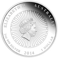 2014 Australian Abalone Shell 1oz Silver Proof Coin.
Australia/ 1 AUD/ 1oz Silver 99.9/ 31.135 g/ 36.6 mm/ Designer: Tom Vaughan/ Mintage: 5,000.