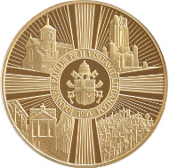 Gold Medals are available in three editions.
Lithuania/ Gold 999/ 100g/ 51 mm/ Designer: Giedrius Paulauskis/ Mintage: 8. //
Lithuania/ Gold 999/ 31.1 g/ 32 mm/ Designer: Giedrius Paulauskis/ Mintage: 50. //
Lithuania/ Gold 999/ 1.24 g/ 13 mm/ Designer: Giedrius Paulauskis/ Mintage: 100.