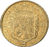 Lot 6634: GREAT BRITAIN. William III and Mary (1688-1694). 5 guineas, 1692, London. Fb. 299. Acquired from Leu, Zurich 1999. Extremely fine. Estimate: 6,000,- euros. Hammer price: 60,000,- euros.