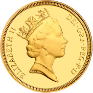 Maklouf Portrait on a 1985 Sovereign.