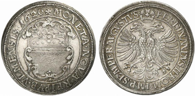 Ulm. Reichsthaler, 1620. Dav. 5903. From auction sale Künker 194 (2011), 3721.
