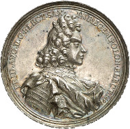 The coronation as Polish King: Frederick August I, 1694-1733. Medal from 1697 of G. Hautsch on the coronation as King of Poland. Merseb. Coll. 1390. Ex Horn Collection. From the upcoming Künker auction 258 on January 29, 2015. The piece has been estimated at 1,000 euros.