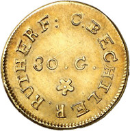 USA / NORTH CAROLINA. 1 dollar n. d. (1831-1834). CAROLINA GOLD. Issued by Christopher Bechtler. Fb. 7. Very rare. Auction sale Künker 258 (January 29, 2015), 811. Estimated at 10,000 euros.