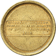 USA / CALIFORNIA. 10 dollars 1852. Assayer of Gold, Augustus Humbert, San Francisco. Fb. 33. Rare. Auction sale Künker 258 (January 29, 2015), 801. Estimated at 2,500 euros.