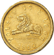 USA / UTAH. 5 dollars 1860. DESERET ASSAY OFFICE PURE GOLD. Issued by The Mormons, Salt Lake City. Fb. 59. Extremely rare. Auction sale Künker 258 (January 29, 2015), 815. Estimated at 35,000 euros.