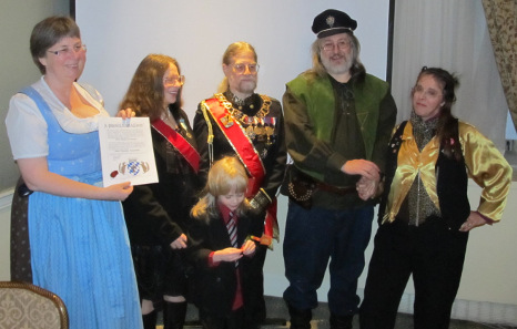 The Bermanian Royal Court posing with the newly-appointed Burgravine.