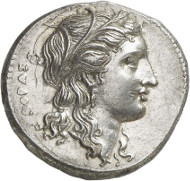 Syracuse. Agathocles, 317-289. Tetradrachm, 304-289. Ierardi 119. Auction Künker 262 (March 13, 2015), 7070, estimated at 5,000 euros. Agathocles used to be the great opponent of Hamilcar for whom the Carthaginian strategist negotiated a treaty with Acragas, Gela and Messana. This coin was minted after Agathocles, after a long war with Carthage, had finally made peace with Hamilcar's successor.