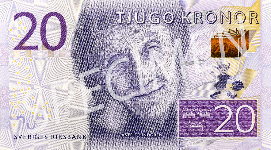 New 20-krona banknote.