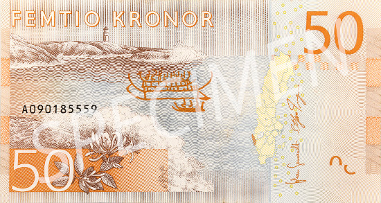 New 50-krona banknote.