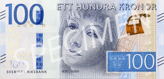New 100-krona banknote.