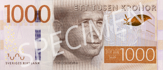 New 1000-krona banknote.