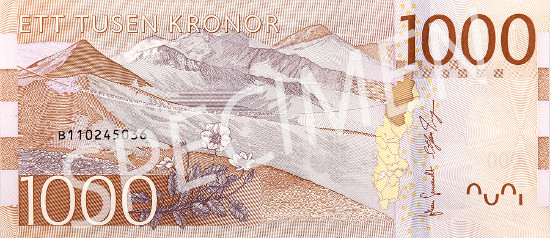 New 1000-krona banknote.