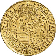 Lot 757: HUNGARY - TRANSSYLAVANIA. Gabriel Bethlen, 1613-1629. 10 ducats 1621 KB, Kremnitz. Fb. 357. Very rare. Very fine to extremely fine. Estimate: 30,000,- euros. Hammer price: 95,000,- euros.