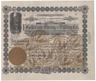 In 1898, you hat to pay only 2 bucks to become shareholder of the Gold Coin Minting & Milling Co. / Montana.