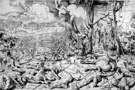 Radical depiction of the battle of Marignano by the eyewitness Urs Graf, 1521.