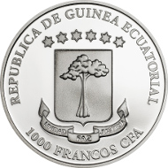 Equatorial Guinea / 2015 / 1000 Francos CFA / Silver .925 / 25 g / 38.61 mm / Proof / Mintage: 2500.