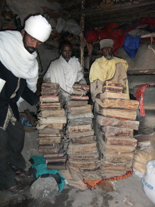The priests of May Wäyni monastery with their manuscripts, Ethiopia. Endangered Archives Programme. Photography © Professor Michael Gervers.