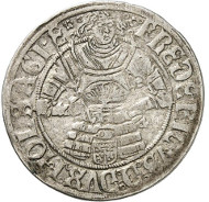 Lot 4128: ZENTINI COLLECTION / SCHLESWIG-HOLSTEIN. Frederick I, 1490-1523-1533. Double shilling 1523, Schleswig. Very rare. Very fine. Estimate: 600,- euros. Hammer price: 5,000,- euros.