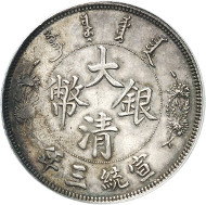 Lot 5968: CHINA. 1 dollar year 3 (1911), Tientsin. Pattern in silver. Very rare. Graded SP62 by PCGS. Extremely fine to FDC. Estimate: 50,000,- euros. Hammer price: 75,000,- euros.