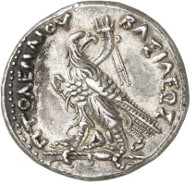 Lot 7348: GREEK COINS. Ptolemy IV, 221-205 (Egypt). Tetradrachm, Alexandria. Very rare. NFA 20 (1988), 824. Extremely fine. Estimate: 10,000,- euros. Hammer price: 48,000,- euros.