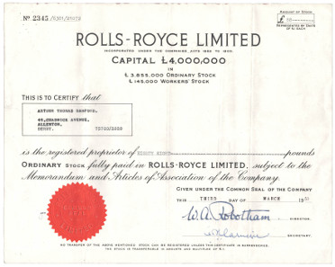 Share of Rolls-Royce.