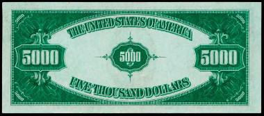 Fr. 2221-H. 1934 $5000 Federal Reserve Note. St. Louis. PMG Choice Uncirculated 64 EPQ. Price Realized: $258,500.00.