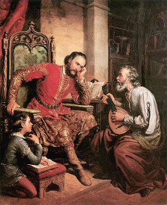 Palatin Nádasdy and Tinódi by Soma Orlai Petrics, 1855. Source: Wikipedia.