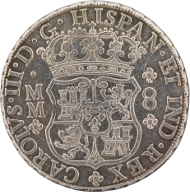 8 Real Coin, Mexico, 1762. Image courtesy of the National Museum of American History.