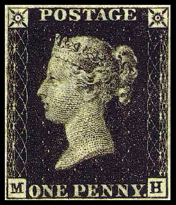 One Penny Black Stamp. Source: Wikipedia.