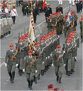 Austrian Guard Battalion at a parade in Paris. Source: Wikipedia.