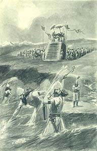 Xerxes lashing the sea. Illustration 1905. Photograph: Wikipedia.