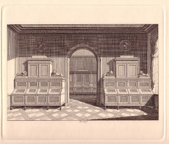 Cabinets to store coins at Rosenborg Castle. Source: National Museum of Denmark.