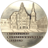 The medal on the reopening of the Coin Cabinet was created by Peter-Götz Güttler. Copyright: Staatliche Kunstsammlungen Dresden.