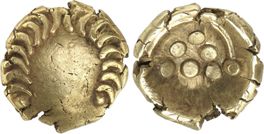 Vindelici. Rainbow cups. Rev. Six pellets within torque. Auction Gorny & Mosch 228 (2015), 2.