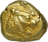 Lydia, King Alyattes, 1/3 stater (trite), c.600 BC, Sardes mint, electrum, diam. 13.5 mm.