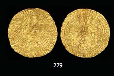 Edward IV, first reign (1461-70), light coinage, half-ryal, London, 3.80g, Blunt & Whitton viiia variant 2; Schneider - cf. 388-9; N. 1554; S. 1959.