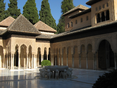 The Court of Lions in the Alhambra. Photograph: Magalex / https://creativecommons.org/licenses/by-sa/3.0/deed.de