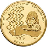 2011 $1 Proof Australian Wool coin - Al/Bronze - 1 AUD - 9 g - 25 mm - Designer: Vladimir Gottwald