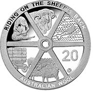 2011 20c Proof Australian Wool coin - Cupro Nickel - 20c (AUD) - 11.3 g - 28.52 mm - Designer: Vladimir Gottwald.