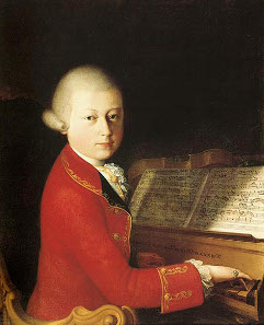 Wolfgang Amadeus Mozart (aged 14) in Verona, painting by Saverio dalla Rosa, 1770.