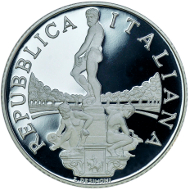 Italy / 2015 / 5 Euros / Silver .925 / 18 g / 32 mm / Designer: Luciana De Simoni / Mintage: 5,000.