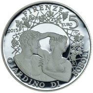 Italy / 2015 / 5 Euros / Silver .925 / 18 g / 32 mm / Designer: Luciana De Simoni / Mintage: 5,000.