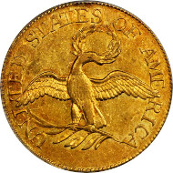 10236: 1797 Capped Bust Right Half Eagle. Small Eagle. BD-1. Rarity-7. 15 Stars, Wide Date. AU-58 (PCGS). Price Realized: $235,000.