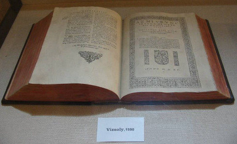 Copy of the Vizsoly Bible, kept on permanent display in Viszoly.