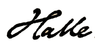 Signature of Carl Halle.
