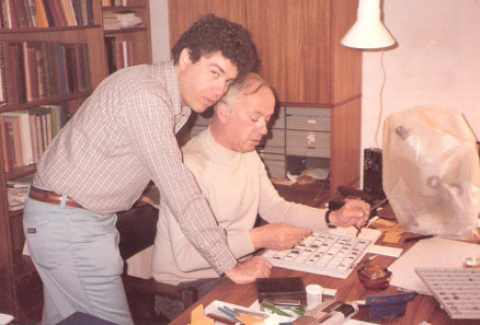 Shraga Qedar with David Hendin in 1982. Photograph by Don Simon.