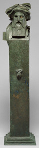 Left: Herm of Dionysos, 200-100 B.C., attributed to the Workshop of Boethos of Kalchedon. The J. Paul Getty Museum. Right: Herm from Mahdia. Signed by Boethos of Kalchedon. L'Institut National du Patrimoine de la Republique Tunisienne. Photograph: Werner Forman/Art Resource, NY.