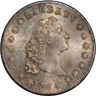 Lot 2041: 1794 Flowing Hair Silver Dollar. Bowers Borckardt-1, Bolender-1. Rarity-4. Mint State-66+ (PCGS). Price Realized: $4,993,750.00.