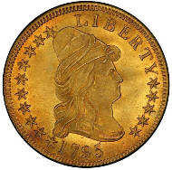 Lot 2092: 1795 Capped Bust Right Eagle. Bass Dannreuther-4. Rarity-5. 13 Leaves. Mint State-66+ (PCGS). Price Realized: $2,585,000.00.