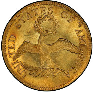 Lot 2092: 1795 Capped Bust Right Eagle. Bass Dannreuther-4. Rarity-5. 13 Leaves. Mint State-66+ (PCGS). Price Realized: $2,585,000.00.